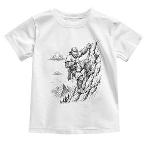 Funny Bigfoot Mountain Climber Toddler T Shirt Outdoor Hiking Adventure