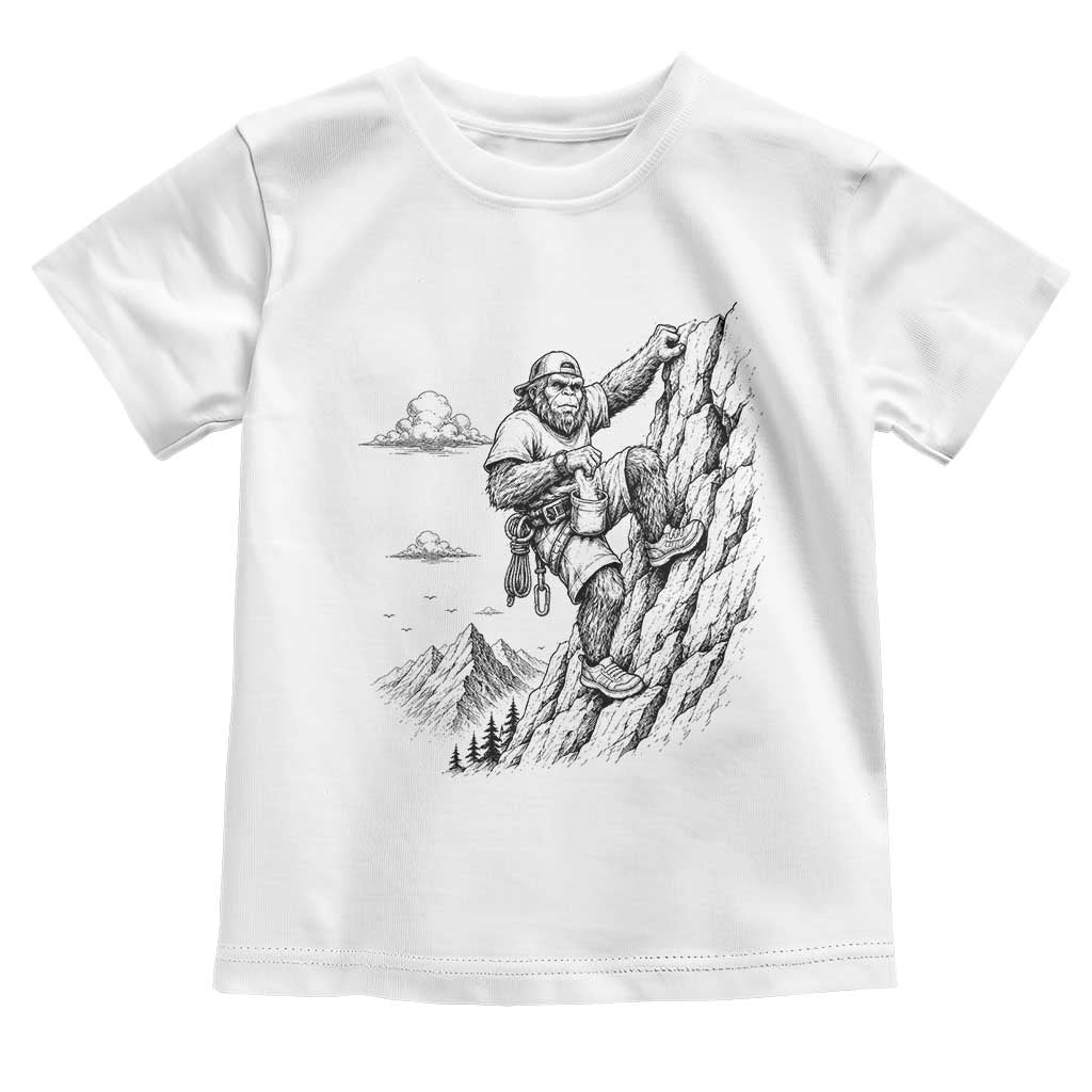 Funny Bigfoot Mountain Climber Toddler T Shirt Outdoor Hiking Adventure TS12 White Print Your Wear