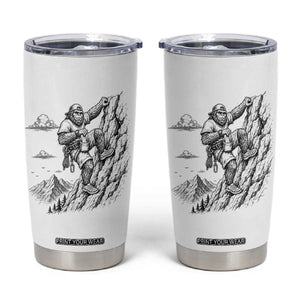 Funny Bigfoot Mountain Climber Tumbler Cup Outdoor Hiking Adventure