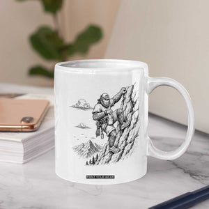 Funny Bigfoot Mountain Climber Coffee Mug Outdoor Hiking Adventure