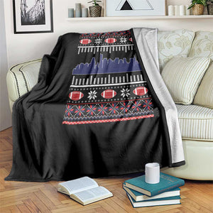New England Skyline Game Day Throw Blanket Ugly Christmas Football Fan Gift