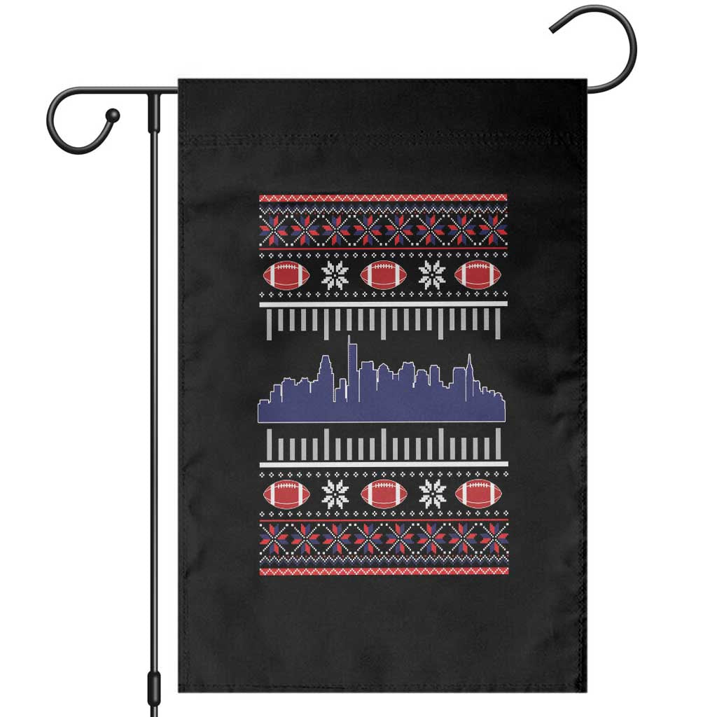 New England Skyline Game Day Garden Flag Ugly Christmas Football Fan Gift TS12 Black Print Your Wear