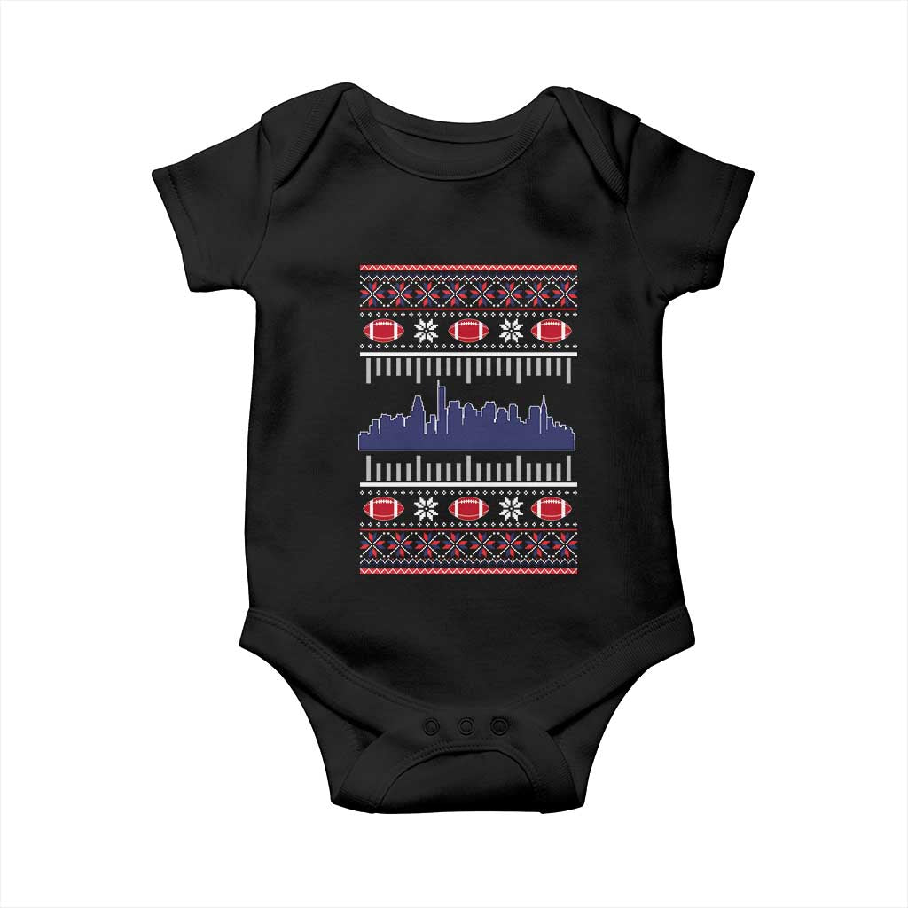 New England Skyline Game Day Baby Onesie Ugly Christmas Football Fan Gift
