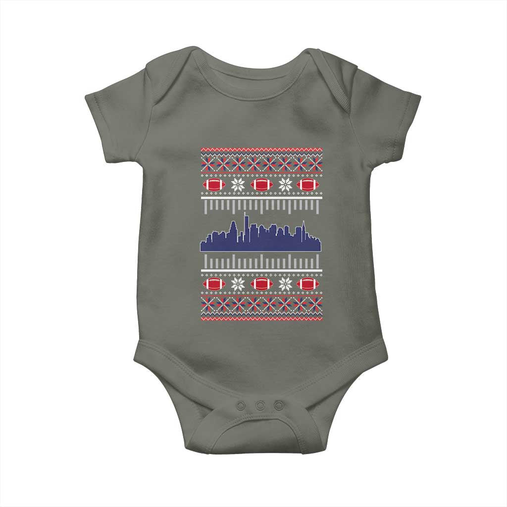 New England Skyline Game Day Baby Onesie Ugly Christmas Football Fan Gift