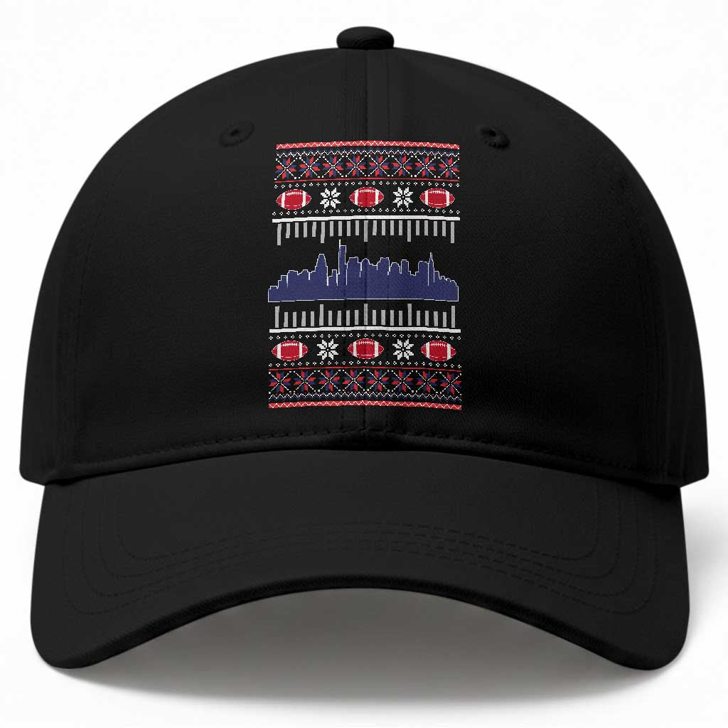 New England Skyline Game Day Baseball Cap Ugly Christmas Football Fan Gift TS12 Print Your Wear