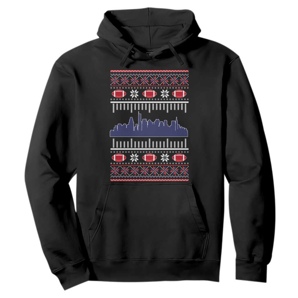 New England Skyline Game Day Hoodie Ugly Christmas Football Fan Gift