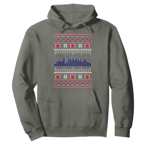 New England Skyline Game Day Hoodie Ugly Christmas Football Fan Gift