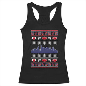 New England Skyline Game Day Racerback Tank Top Ugly Christmas Football Fan Gift