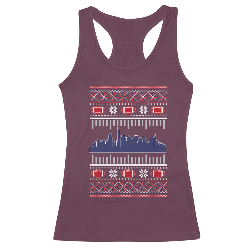New England Skyline Game Day Racerback Tank Top Ugly Christmas Football Fan Gift