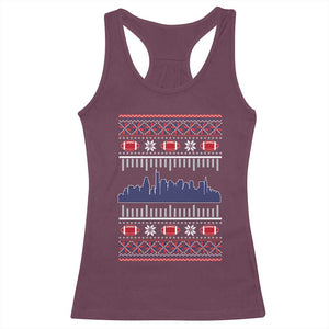 New England Skyline Game Day Racerback Tank Top Ugly Christmas Football Fan Gift