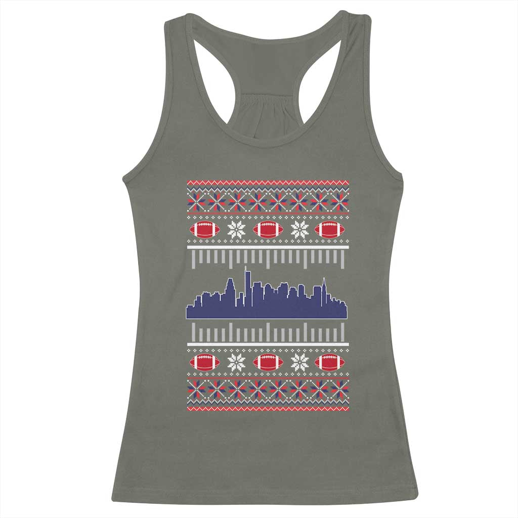 New England Skyline Game Day Racerback Tank Top Ugly Christmas Football Fan Gift