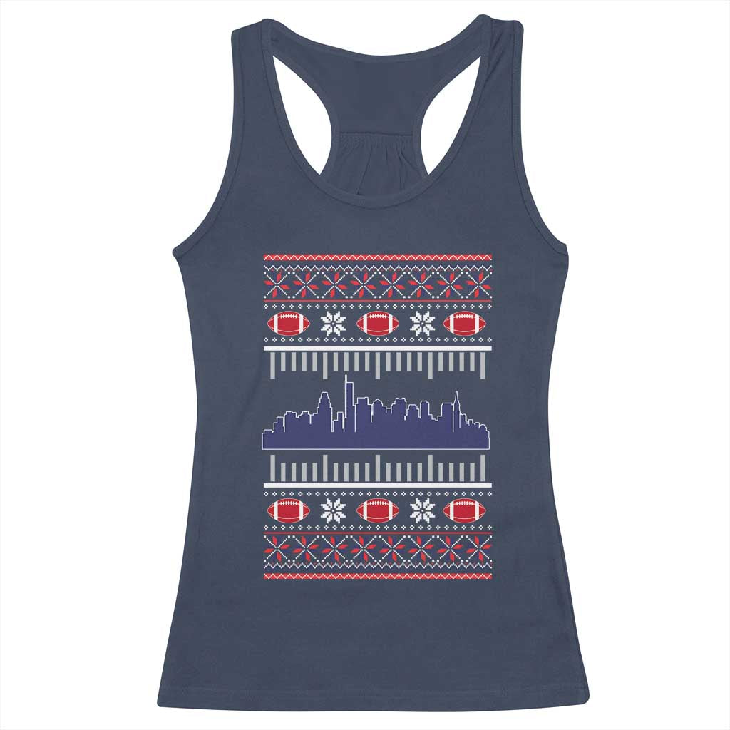 New England Skyline Game Day Racerback Tank Top Ugly Christmas Football Fan Gift