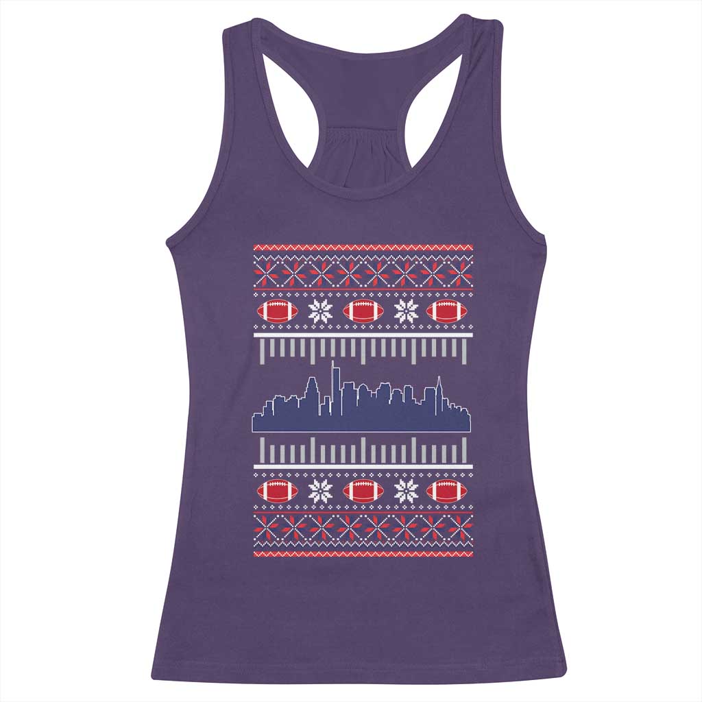 New England Skyline Game Day Racerback Tank Top Ugly Christmas Football Fan Gift