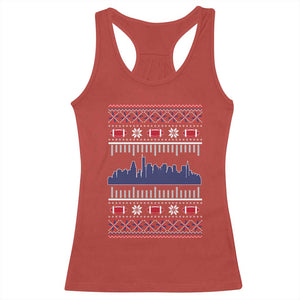 New England Skyline Game Day Racerback Tank Top Ugly Christmas Football Fan Gift