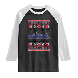 New England Skyline Game Day Raglan Shirt Ugly Christmas Football Fan Gift