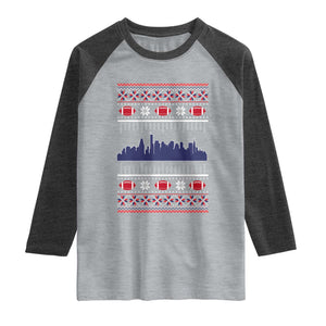 New England Skyline Game Day Raglan Shirt Ugly Christmas Football Fan Gift