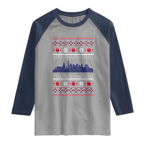 New England Skyline Game Day Raglan Shirt Ugly Christmas Football Fan Gift