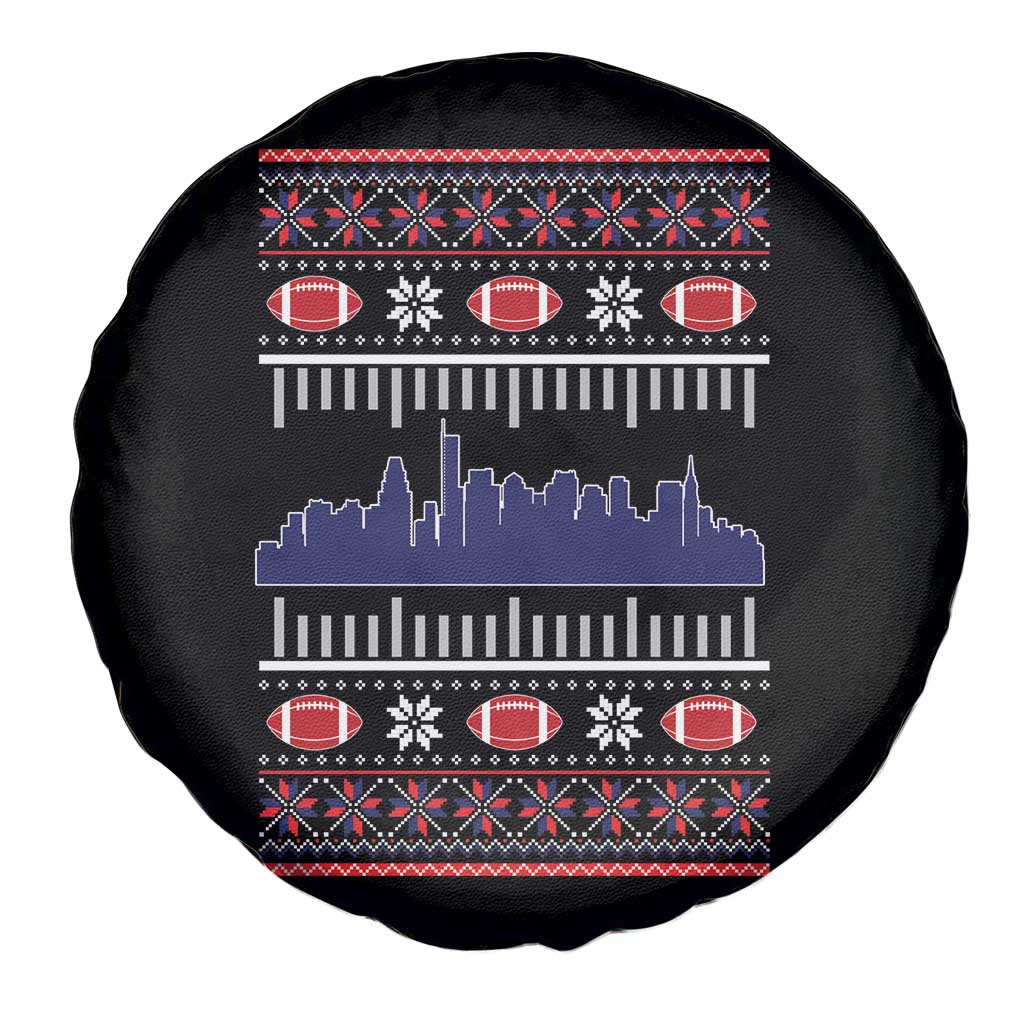 New England Skyline Game Day Spare Tire Cover Ugly Christmas Football Fan Gift