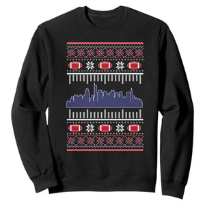 New England Skyline Game Day Sweatshirt Ugly Christmas Football Fan Gift