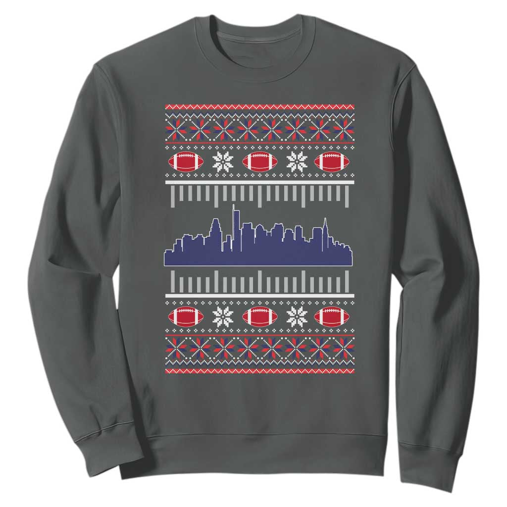 New England Skyline Game Day Sweatshirt Ugly Christmas Football Fan Gift
