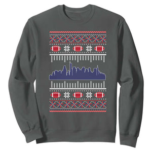 New England Skyline Game Day Sweatshirt Ugly Christmas Football Fan Gift
