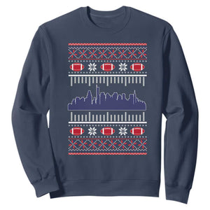 New England Skyline Game Day Sweatshirt Ugly Christmas Football Fan Gift