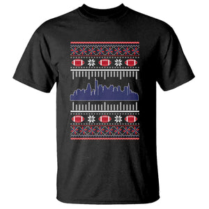 New England Skyline Game Day T Shirt Ugly Christmas Football Fan Gift