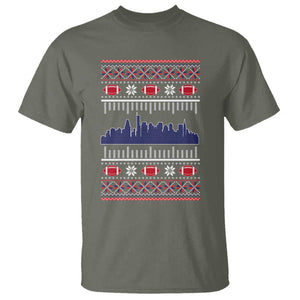 New England Skyline Game Day T Shirt Ugly Christmas Football Fan Gift