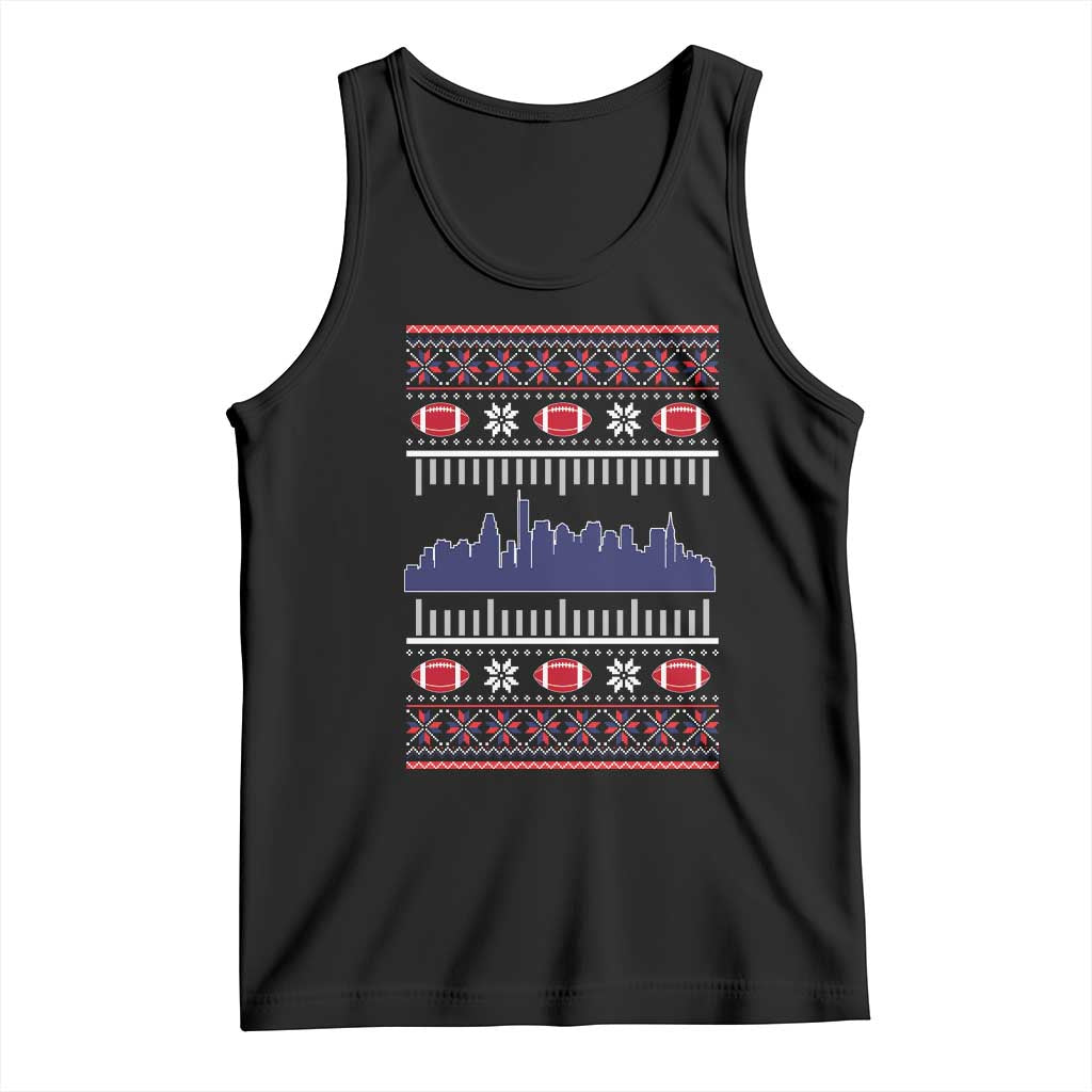 New England Skyline Game Day Tank Top Ugly Christmas Football Fan Gift TS12 Black Print Your Wear