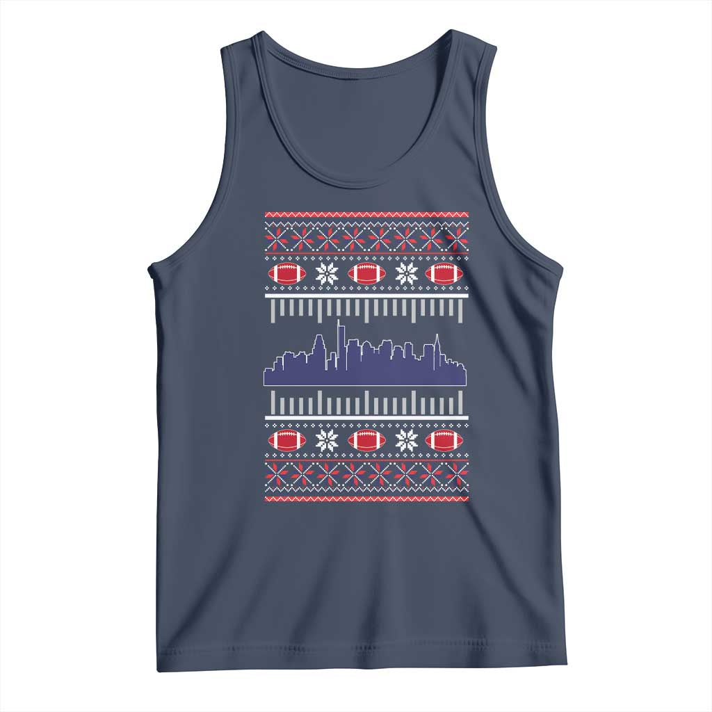New England Skyline Game Day Tank Top Ugly Christmas Football Fan Gift