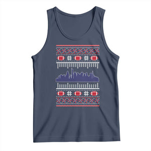 New England Skyline Game Day Tank Top Ugly Christmas Football Fan Gift