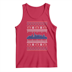 New England Skyline Game Day Tank Top Ugly Christmas Football Fan Gift