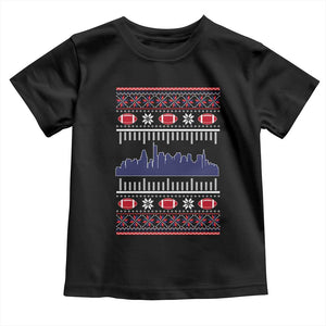 New England Skyline Game Day Toddler T Shirt Ugly Christmas Football Fan Gift