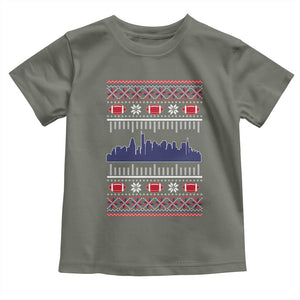 New England Skyline Game Day Toddler T Shirt Ugly Christmas Football Fan Gift