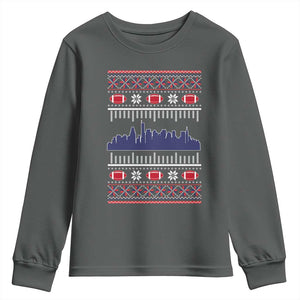 New England Skyline Game Day Youth Sweatshirt Ugly Christmas Football Fan Gift