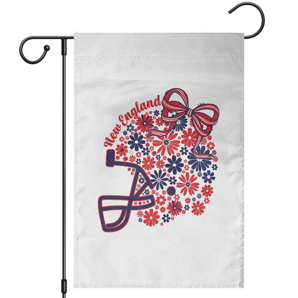 New England Game Day Sports Fan Garden Flag Floral Football Helmet With Bow TS12 White Print Your Wear