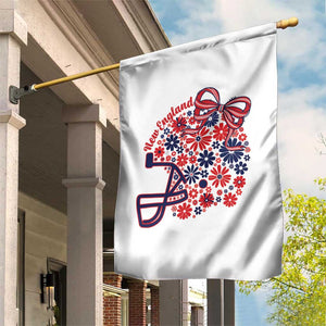 New England Game Day Sports Fan Garden Flag Floral Football Helmet With Bow