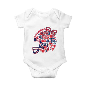 New England Game Day Sports Fan Baby Onesie Floral Football Helmet With Bow