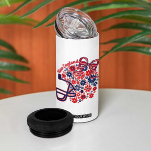 New England Game Day Sports Fan 4 in 1 Can Cooler Tumbler Floral Football Helmet With Bow