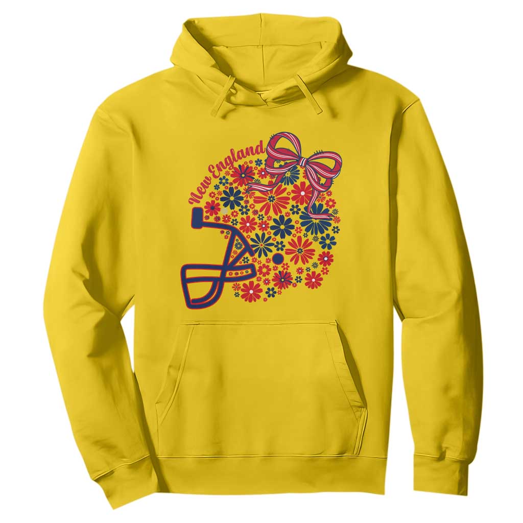 New England Game Day Sports Fan Hoodie Floral Football Helmet With Bow