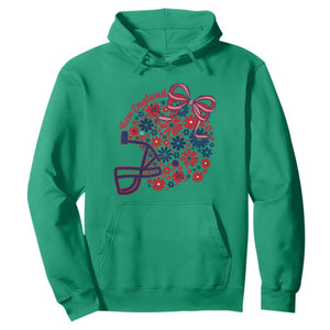 New England Game Day Sports Fan Hoodie Floral Football Helmet With Bow