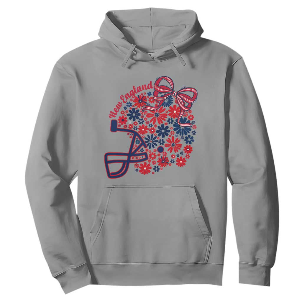 New England Game Day Sports Fan Hoodie Floral Football Helmet With Bow