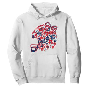 New England Game Day Sports Fan Hoodie Floral Football Helmet With Bow