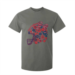 New England Game Day Sports Fan T Shirt For Kid Floral Football Helmet With Bow