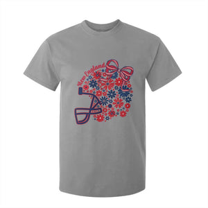 New England Game Day Sports Fan T Shirt For Kid Floral Football Helmet With Bow