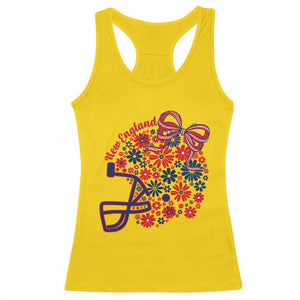 New England Game Day Sports Fan Racerback Tank Top Floral Football Helmet With Bow