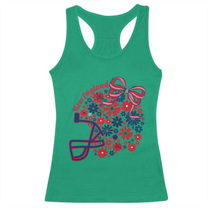 New England Game Day Sports Fan Racerback Tank Top Floral Football Helmet With Bow