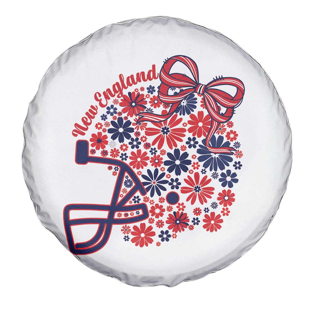 New England Game Day Sports Fan Spare Tire Cover Floral Football Helmet With Bow