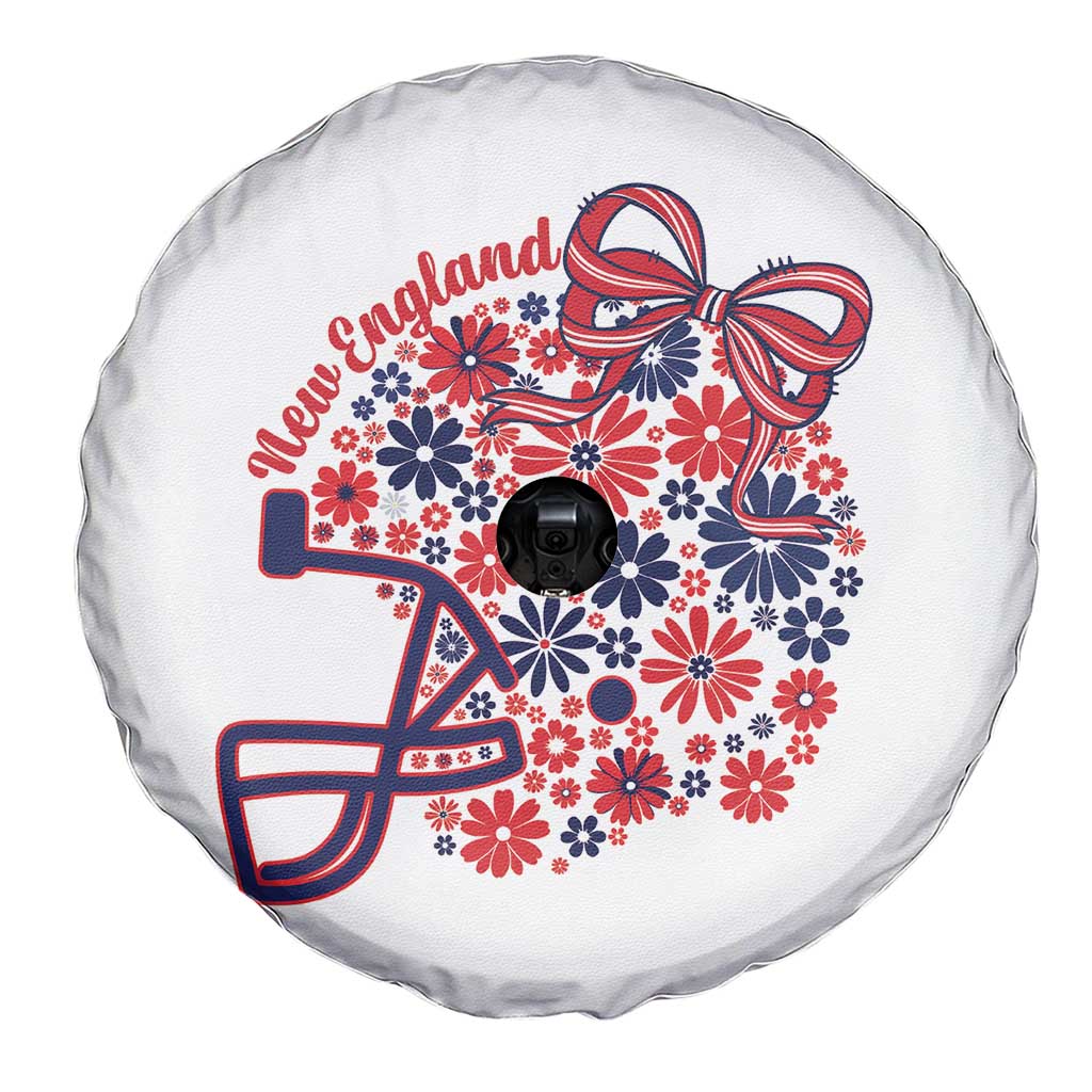 New England Game Day Sports Fan Spare Tire Cover Floral Football Helmet With Bow