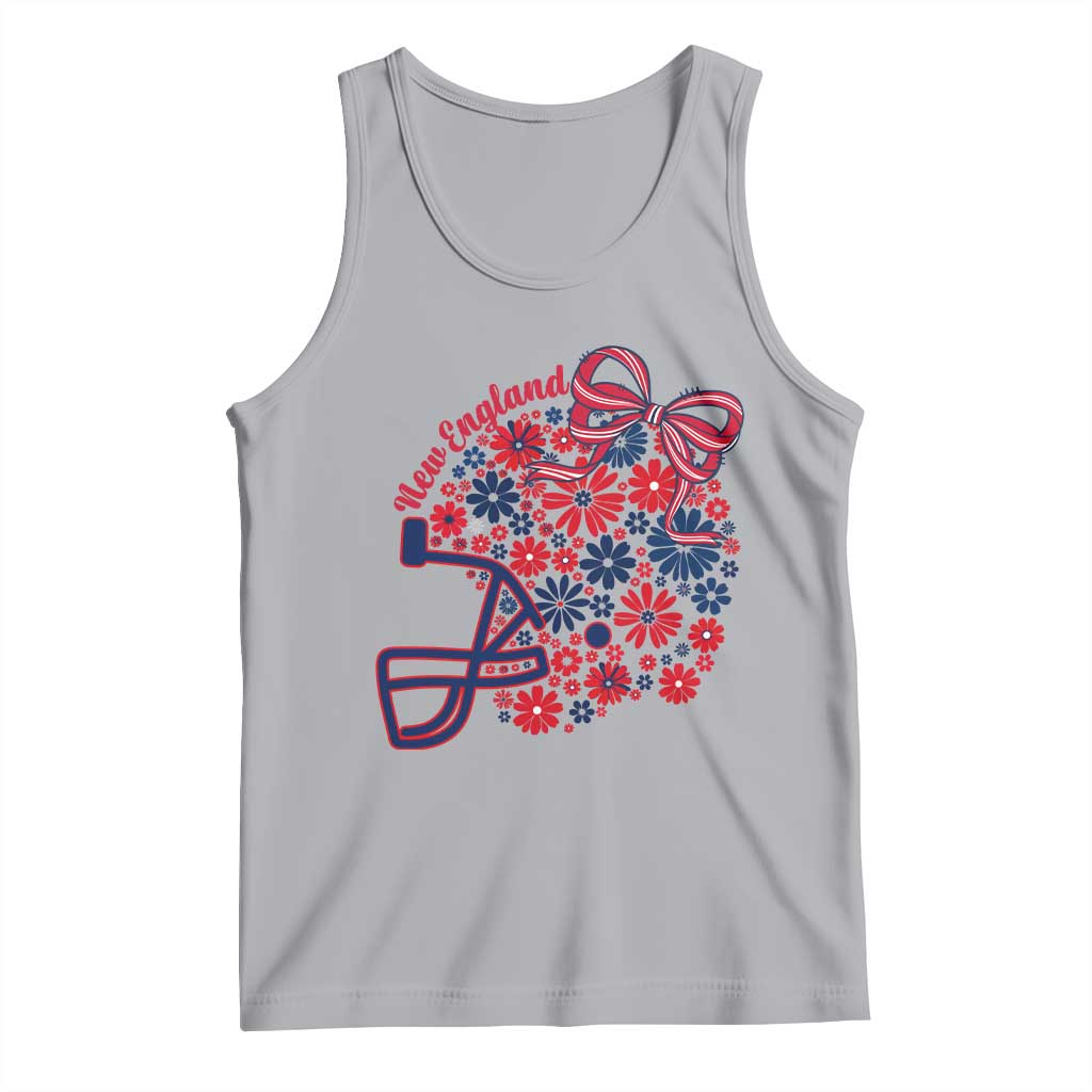 New England Game Day Sports Fan Tank Top Floral Football Helmet With Bow